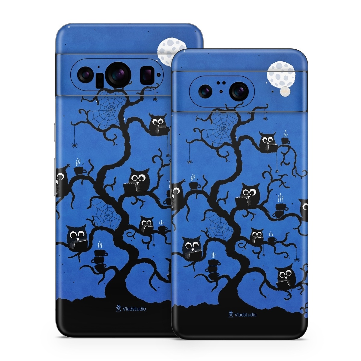 Google Pixel 8 Series Skin design of Illustration, Organism, Pattern, with blue, black colors