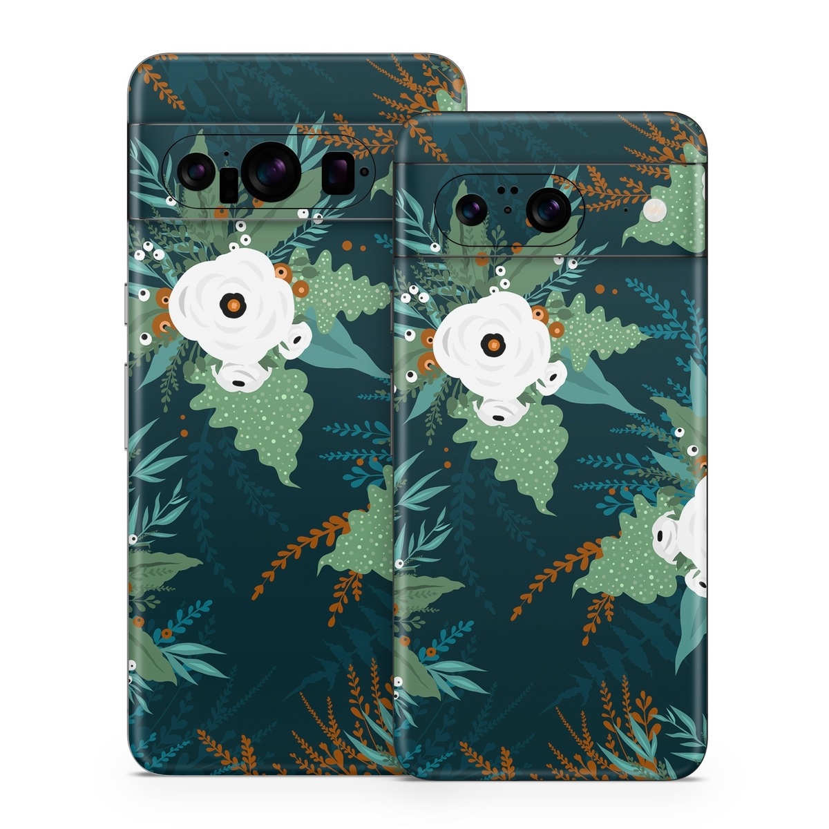 Google Pixel 8 Series Skin design of Pattern, Branch, Tree, Illustration, Design, Plant, Textile, Art, Visual arts, Space, with green, white, red, blue colors