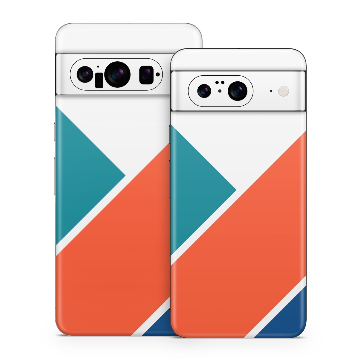 Google Pixel 8 Series Skin design of Blue, Orange, Line, Turquoise, Flag, Electric blue, Pattern, Parallel, with white, blue, red, orange, green colors