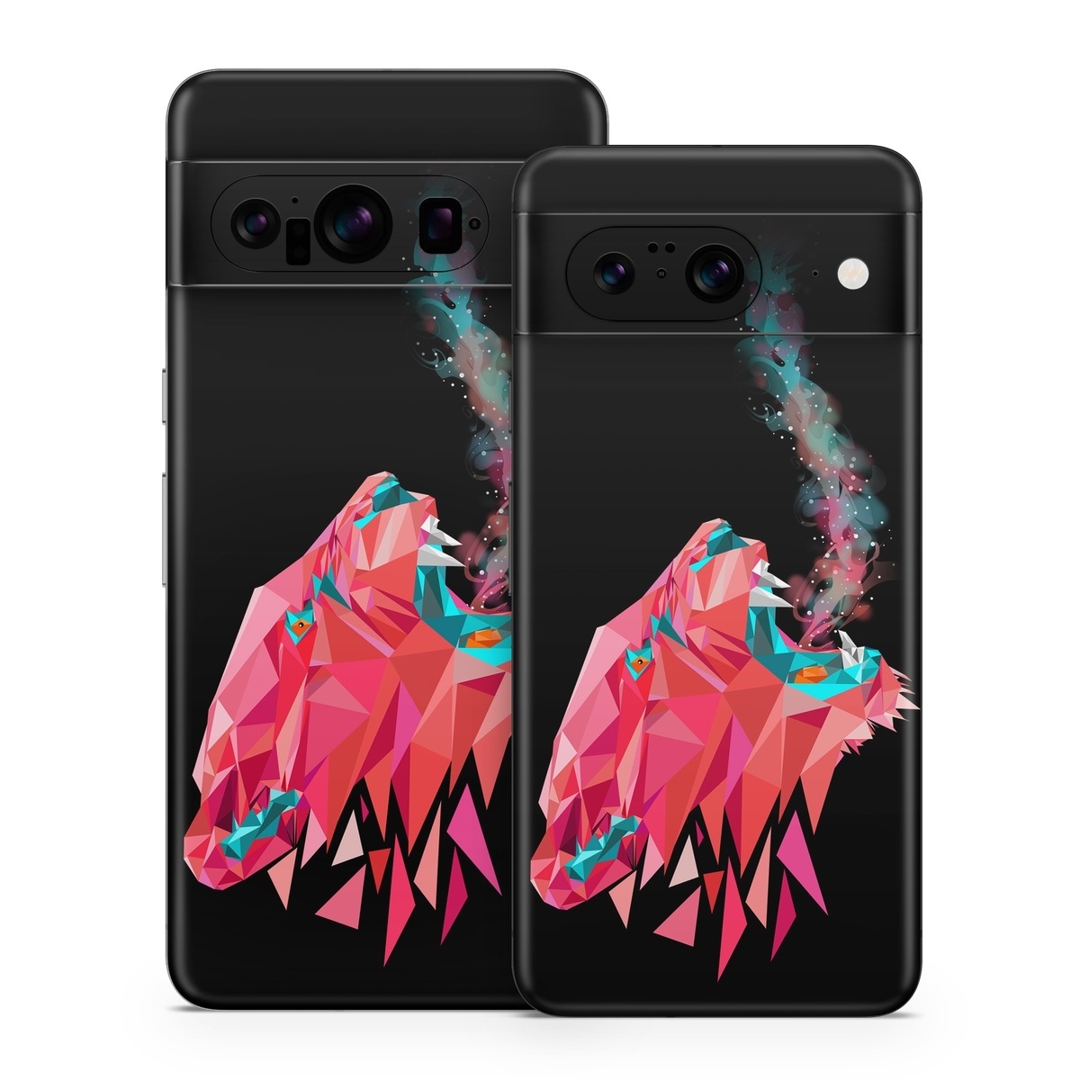 Google Pixel 8 Series Skin design of Pink, Graphic design, Illustration, Design, Organism, Graphics, Font, Art, Animation, Pattern, with black, red, pink, gray colors