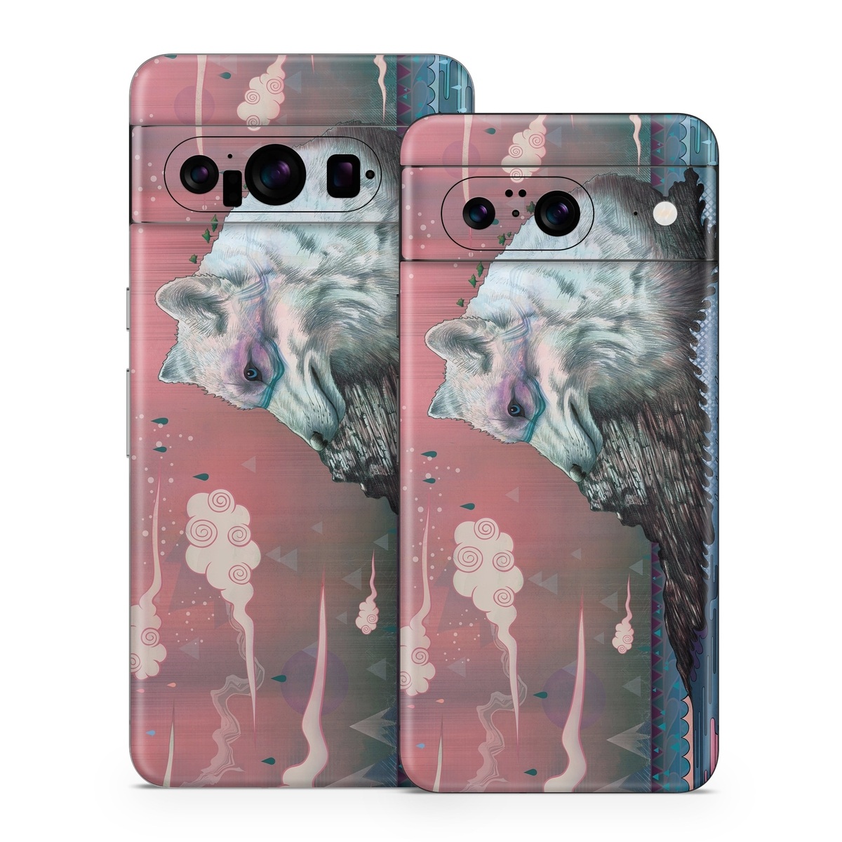 Google Pixel 8 Series Skin design of Illustration, Art, with gray, black, blue, red, purple colors