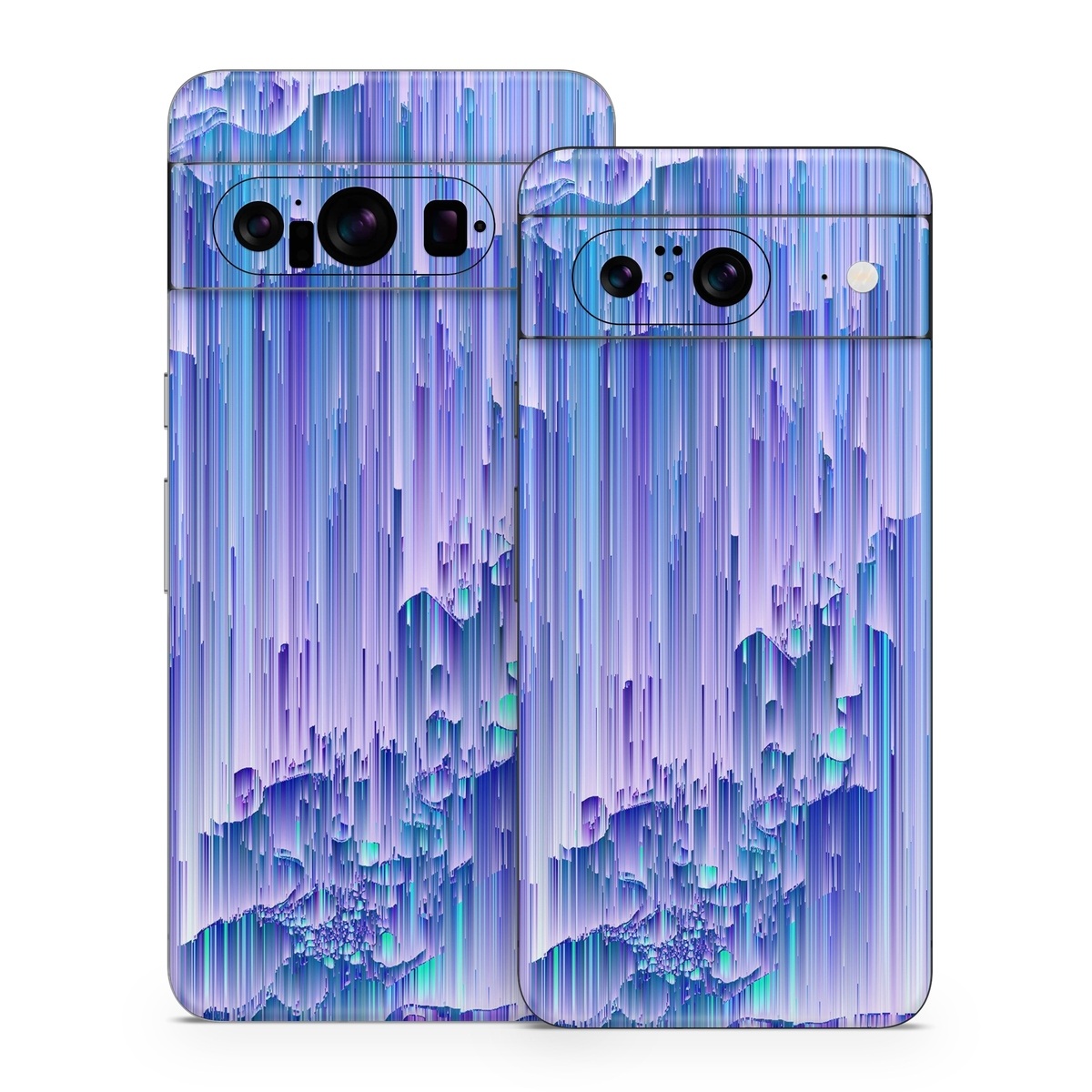 Google Pixel 8 Series Skin design of Blue, Purple, Lavender, Ice, with blue, purple colors