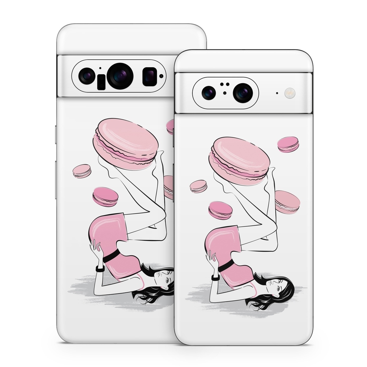 Google Pixel 8 Series Skin design of Gesture, Pink, Cartoon, Happy, Art, Red, Font, Elbow, Magenta, Thumb, with white, black, pink, gray colors