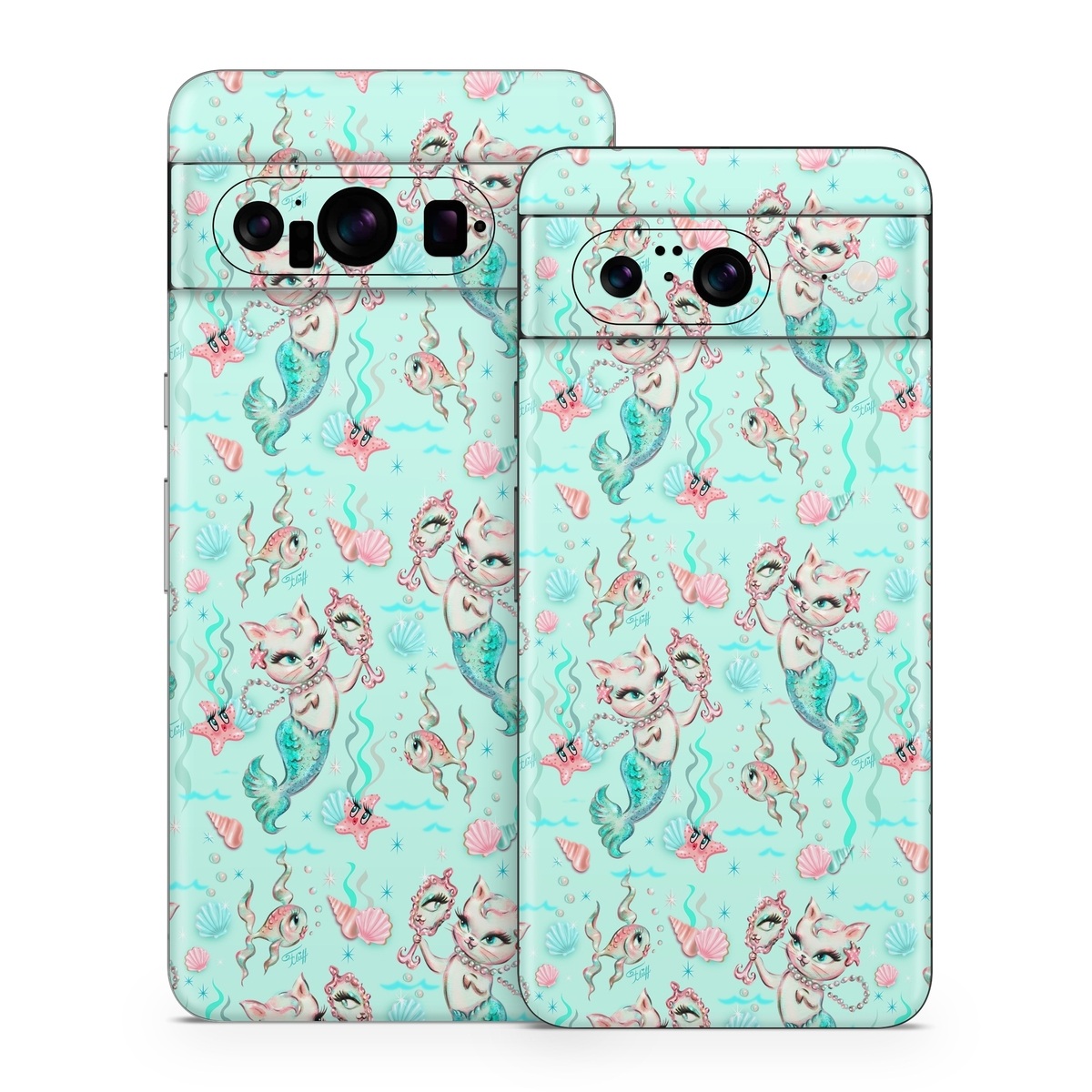 Google Pixel 8 Series Skin design of Green, Aqua, Pattern, Teal, Turquoise, Pink, Textile, Wrapping paper, Design, with blue, pink, white, green colors