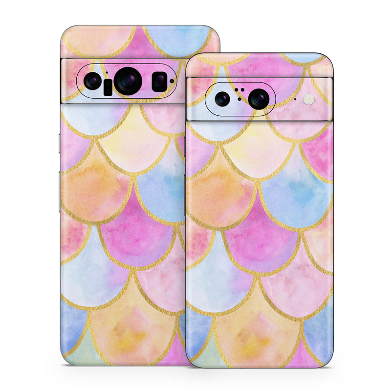 Google Pixel 8 Series Skin design of Colorfulness, Natural material, Pink, Art, Line, Magenta, Red, Creative arts, Circle, Pattern, with pink, purple, blue, orange, yellow, white colors