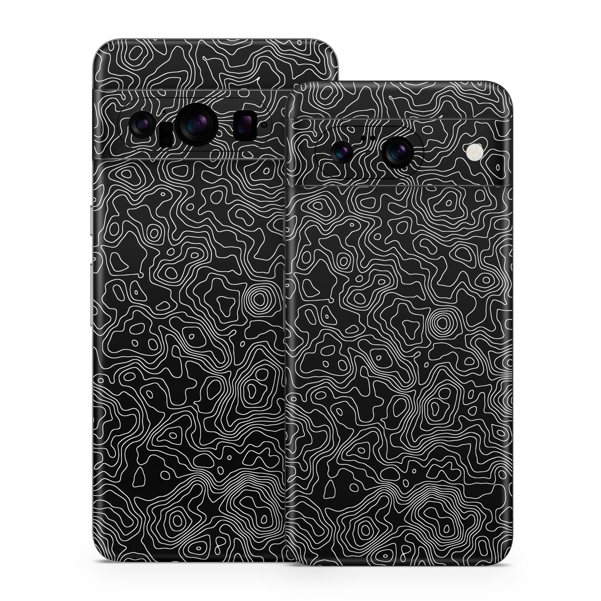 Google Pixel 8 Series Skin design of Art, Motif, Pattern, Symmetry, Monochrome, Circle, Font, Visual arts, Illustration, Monochrome photography, with black, gray colors