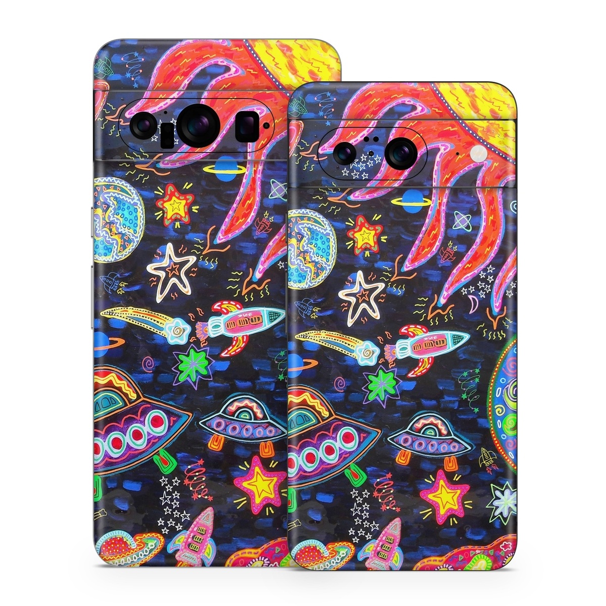 Google Pixel 8 Series Skin design of Pattern, Psychedelic art, Visual arts, Paisley, Design, Motif, Art, Textile, with black, gray, blue, red colors