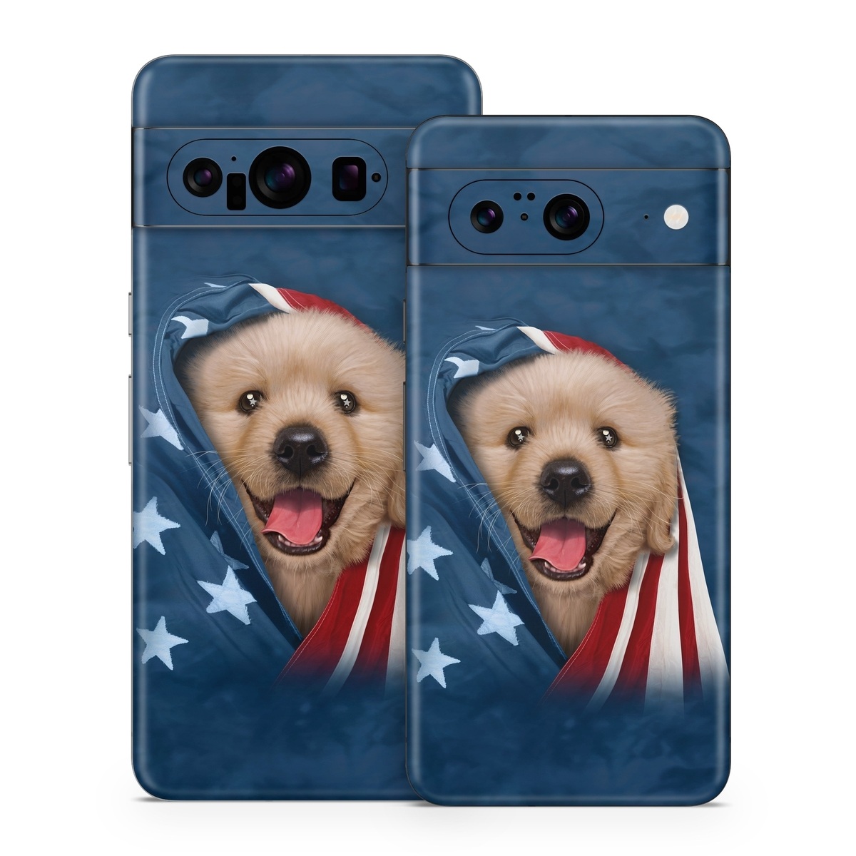 Google Pixel 8 Series Skin design of Dog, Canidae, Mammal, Dog breed, Carnivore, Puppy, Snout, Companion dog, Sporting Group, Pomeranian, with yellow, black, brown, white, blue, red colors
