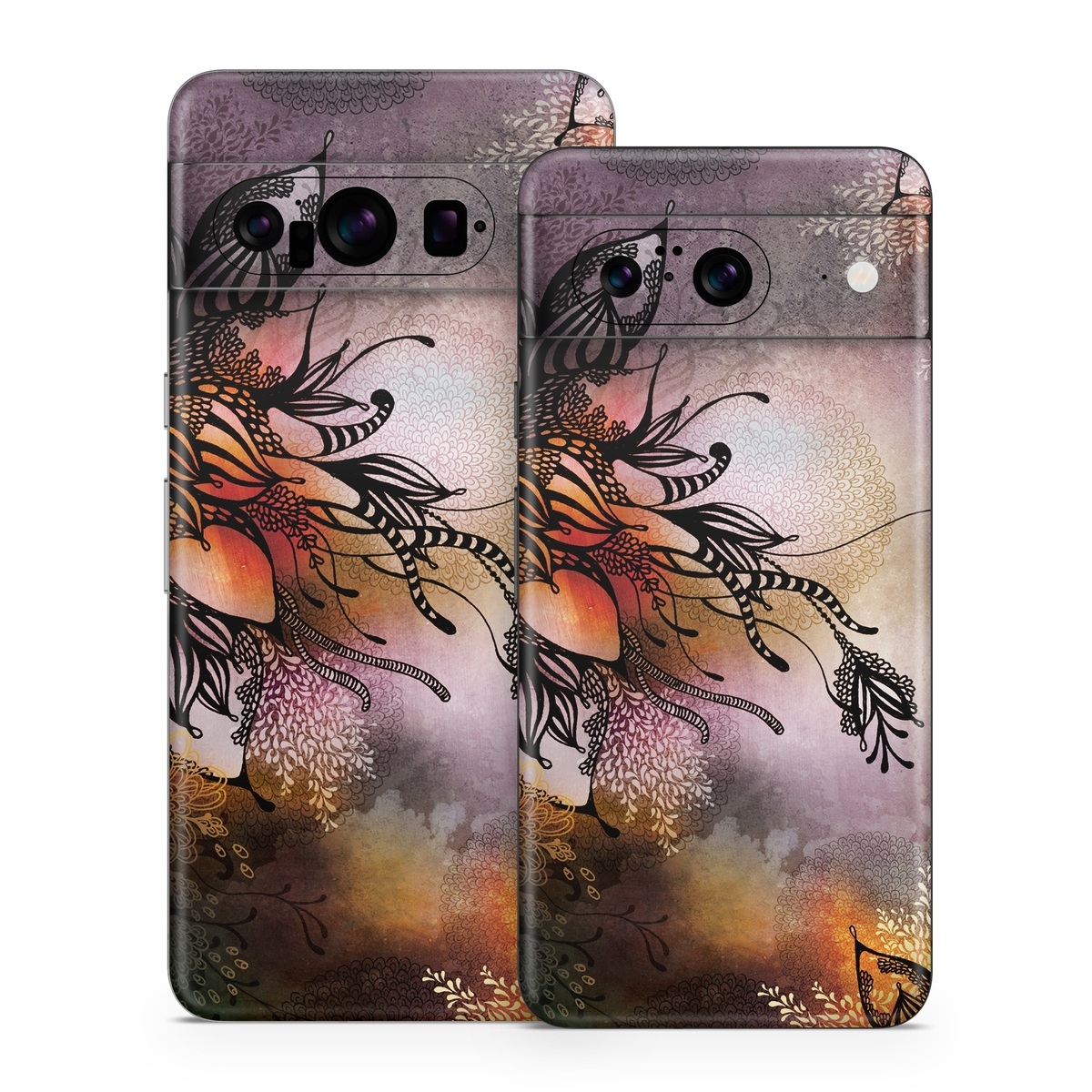 Google Pixel 8 Series Skin design of Illustration, Graphic design, Cg artwork, Art, Fictional character, Graphics, Visual arts, Darkness, with black, gray, red, green, purple colors
