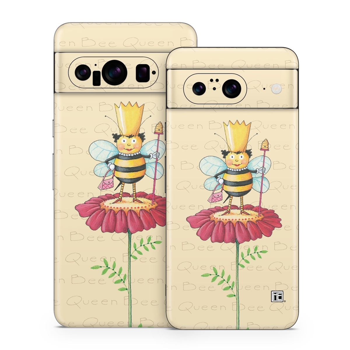 Google Pixel 8 Series Skin design of Cartoon, Cut flowers, Flower, Clip art, Plant, Fictional character, Illustration, Wildflower, Plant stem, Drawing, with pink, gray, red, orange, green colors