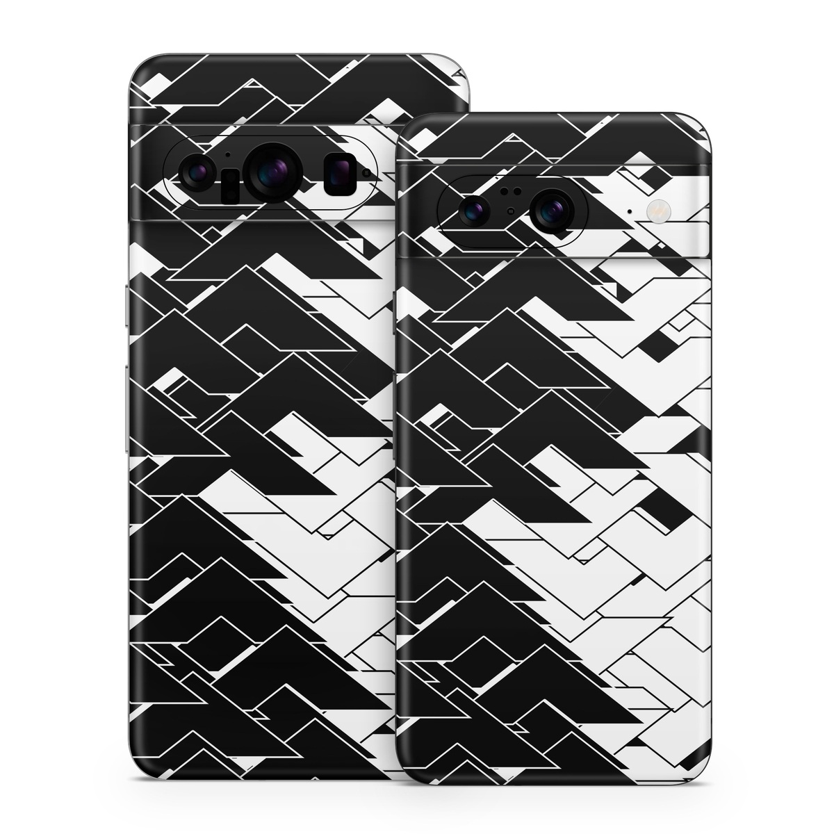 Google Pixel 8 Series Skin design of Pattern, Black, Black-and-white, Monochrome, Monochrome photography, Line, Design, Parallel, Font, with black, white colors