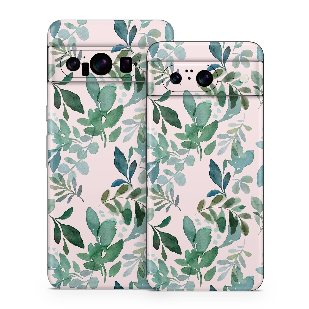 Google Pixel 8 Series Skin design of Pattern, Green, Leaf, Design, Plant, Tree, Military camouflage, with white, green, blue colors