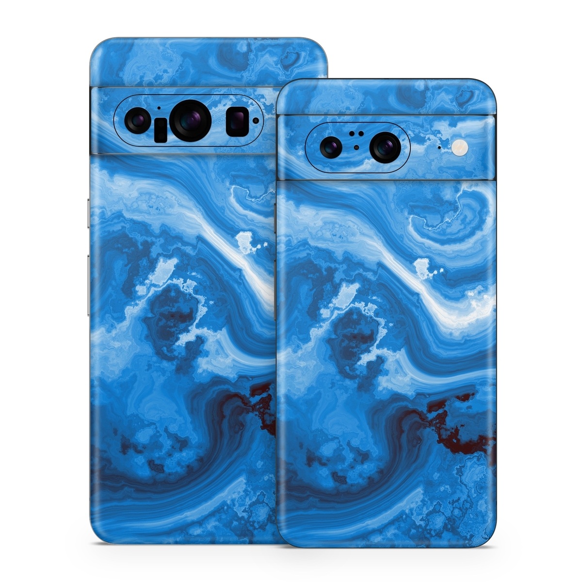 Google Pixel 8 Series Skin design of Blue, Water, Aqua, Azure, Turquoise, Pattern, Liquid, Wave, Electric blue, Design, with blue, white, black colors