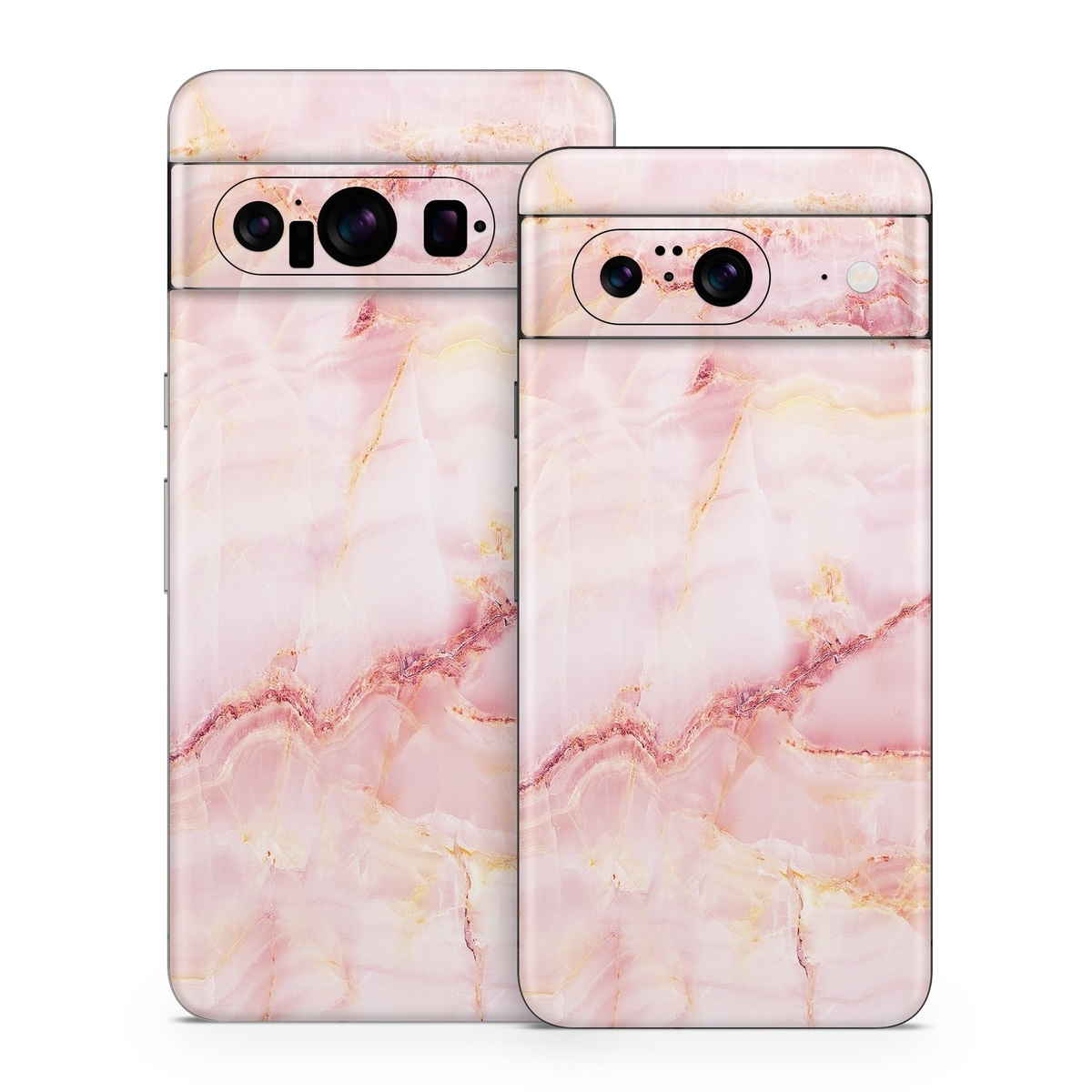 Google Pixel 8 Series Skin design of Pink, Peach, with white, pink, red, yellow, orange colors