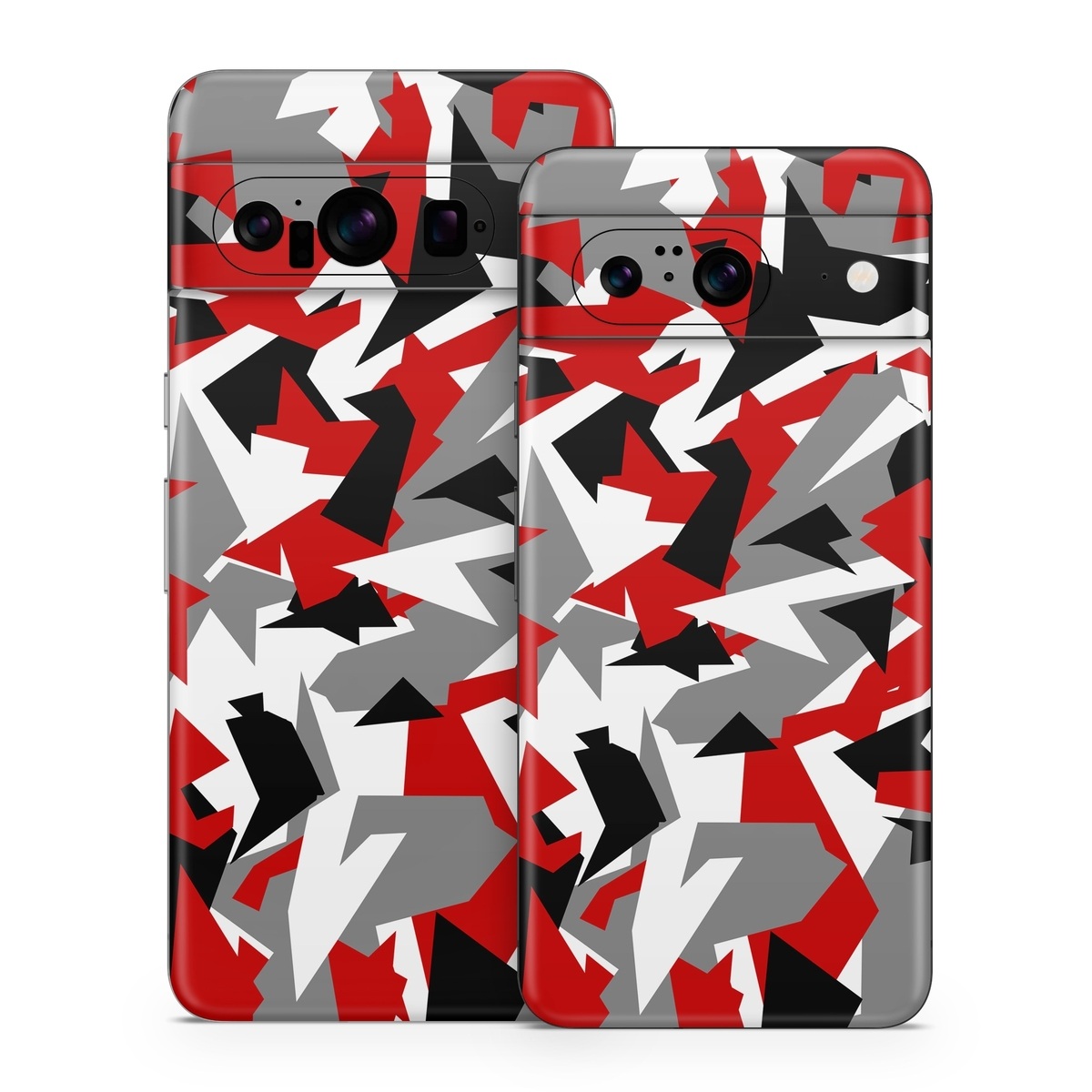 Google Pixel 8 Series Skin design of Red, Pattern, Font, Design, Textile, Carmine, Illustration, Flag, Crowd, with red, white, black, gray colors