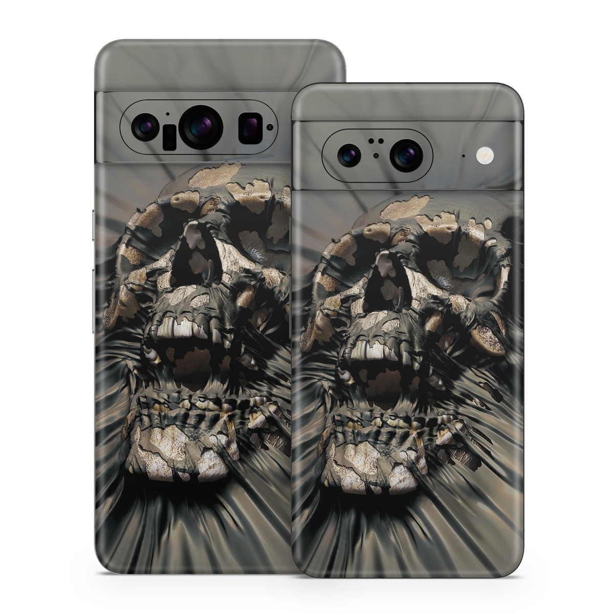 Google Pixel 8 Series Skin design of Cg artwork, Fictional character, Illustration, Demon, Fiction, Supervillain, Mythology, Art, with black, green, gray, red colors