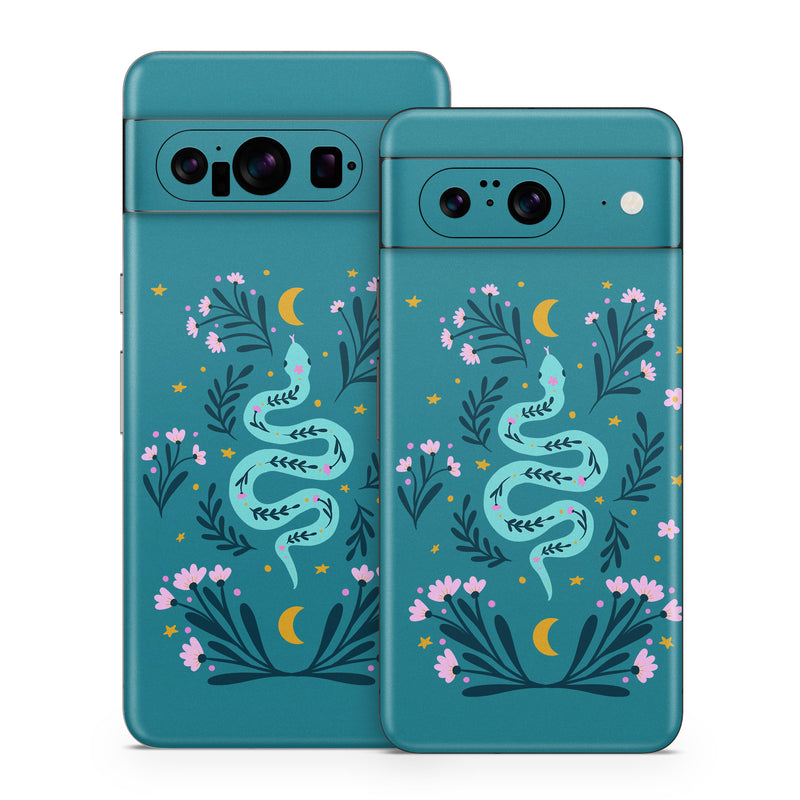 Google Pixel 8 Series Skin design of Creative arts, Font, Art, Electric blue, Pattern, Rectangle, Graphics, Motif, Illustration, Ornament, with blue, pink, green, yellow colors