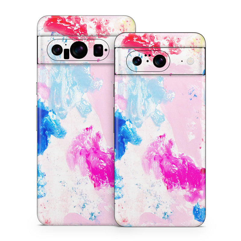 Google Pixel 8 Series Skin design of Art Paint, Watercolor painting, Pink, Visual arts, Paint, Painting, Drawing, Acrylic paint, Stain, Child art, with pink, blue, white, purple, red colors