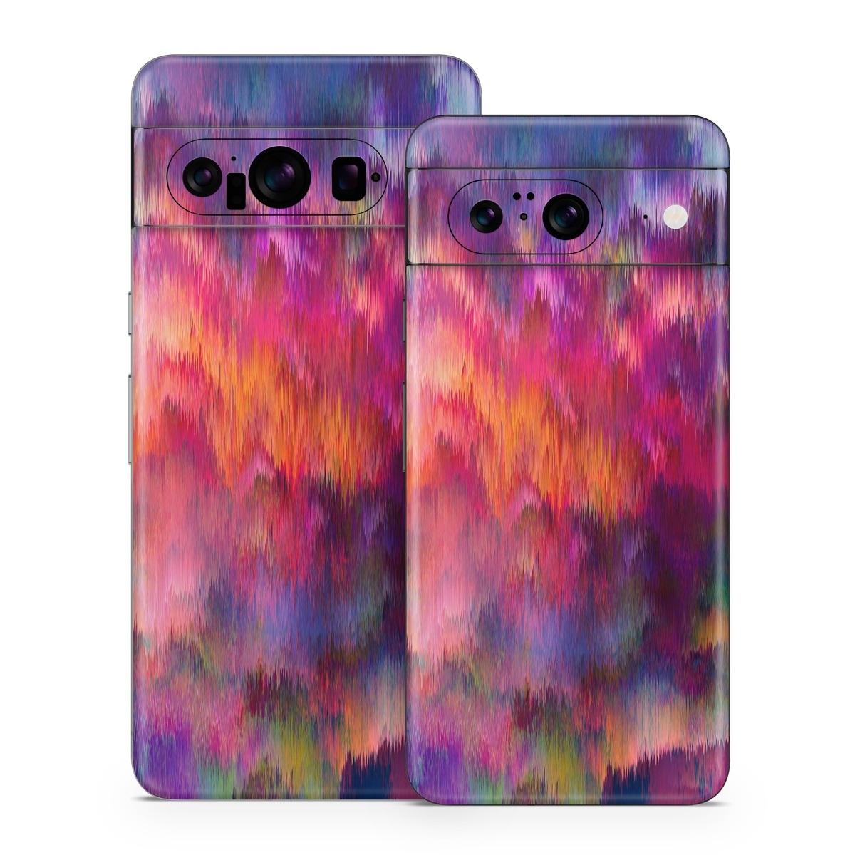 Google Pixel 8 Series Skin design of Sky, Purple, Pink, Blue, Violet, Painting, Watercolor paint, Lavender, Cloud, Art, with red, blue, purple, orange, green colors