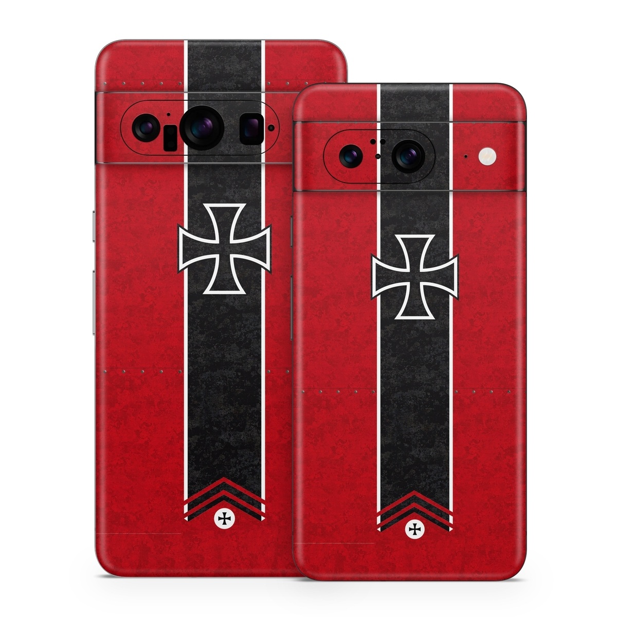 Google Pixel 8 Series Skin design of Bullet, Holes, War, Red, Text, Carmine, Colorfulness, Maroon, Symbol, Coquelicot, with red, black, white, gray colors