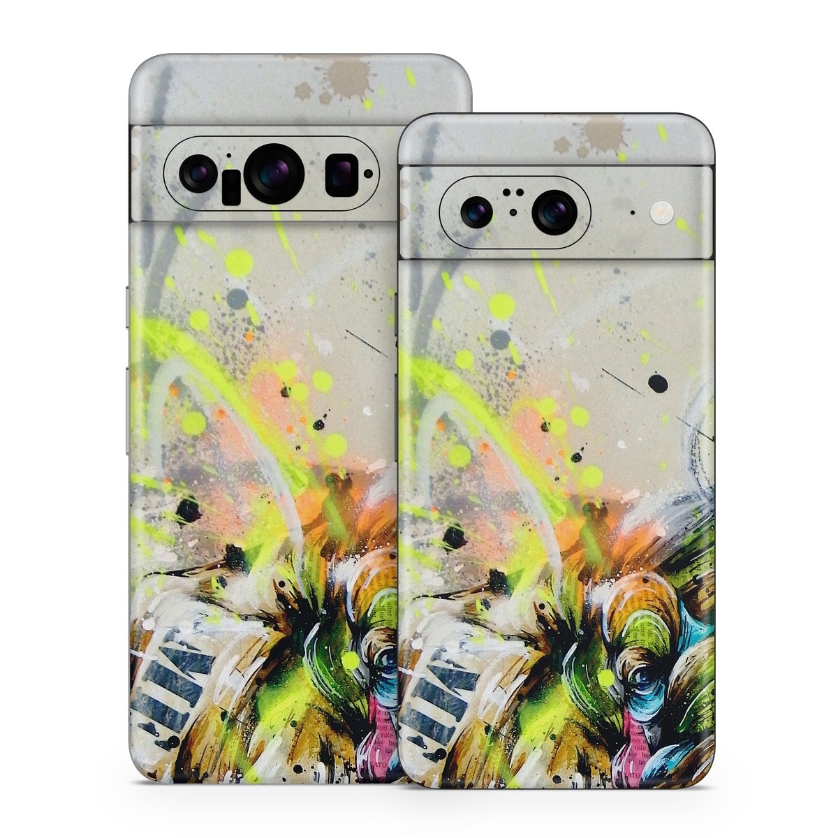 Google Pixel 8 Series Skin design of Watercolor paint, Graphic design, Illustration, Acrylic paint, Art, Modern art, Painting, Visual arts, Paint, Graphics, with gray, black, green, red, blue colors
