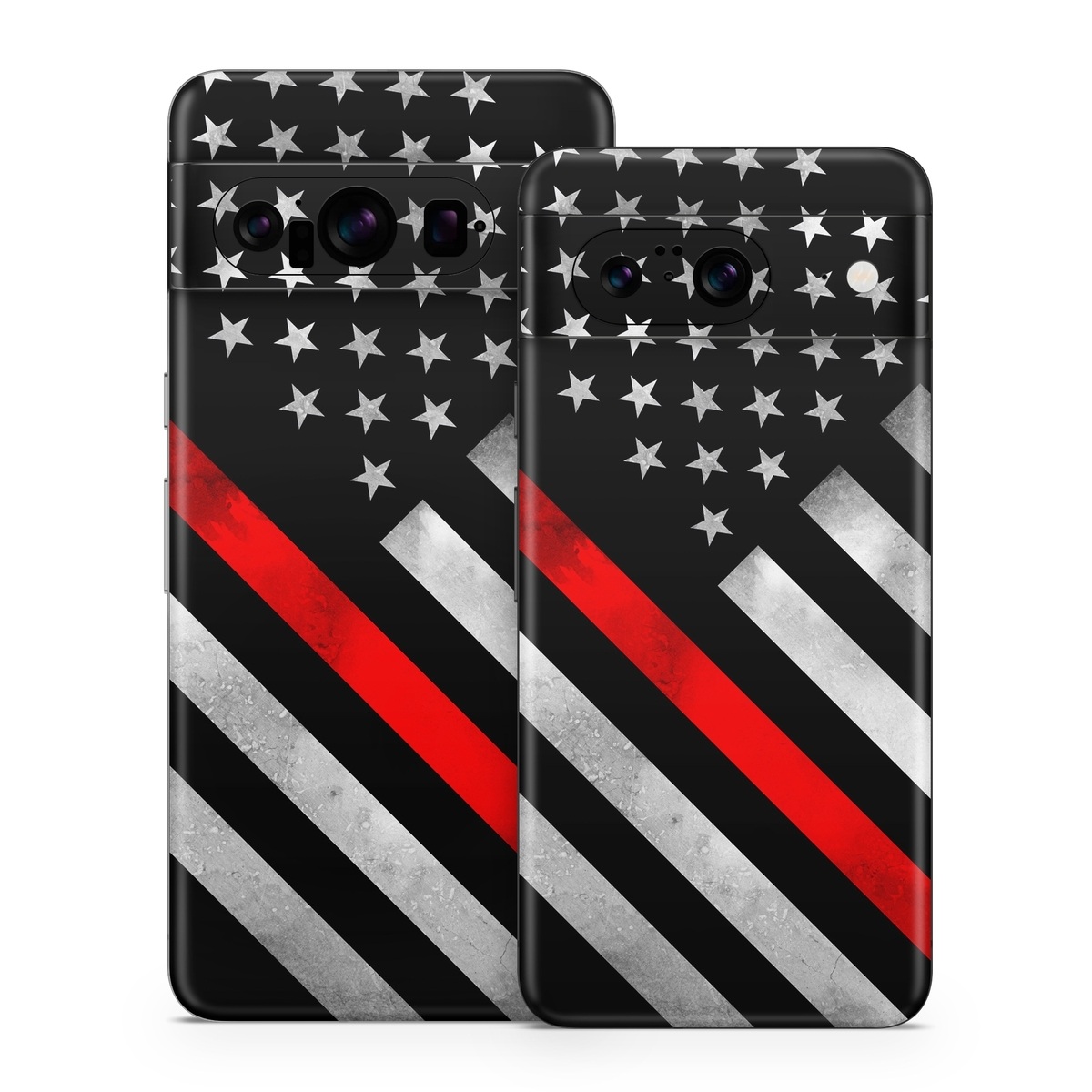 Google Pixel 8 Series Skin design of Flag of the united states, Flag, Line, Black-and-white, Pattern, Flag Day (USA), Veterans day, Independence day, Memorial day, with black, white, gray, red colors