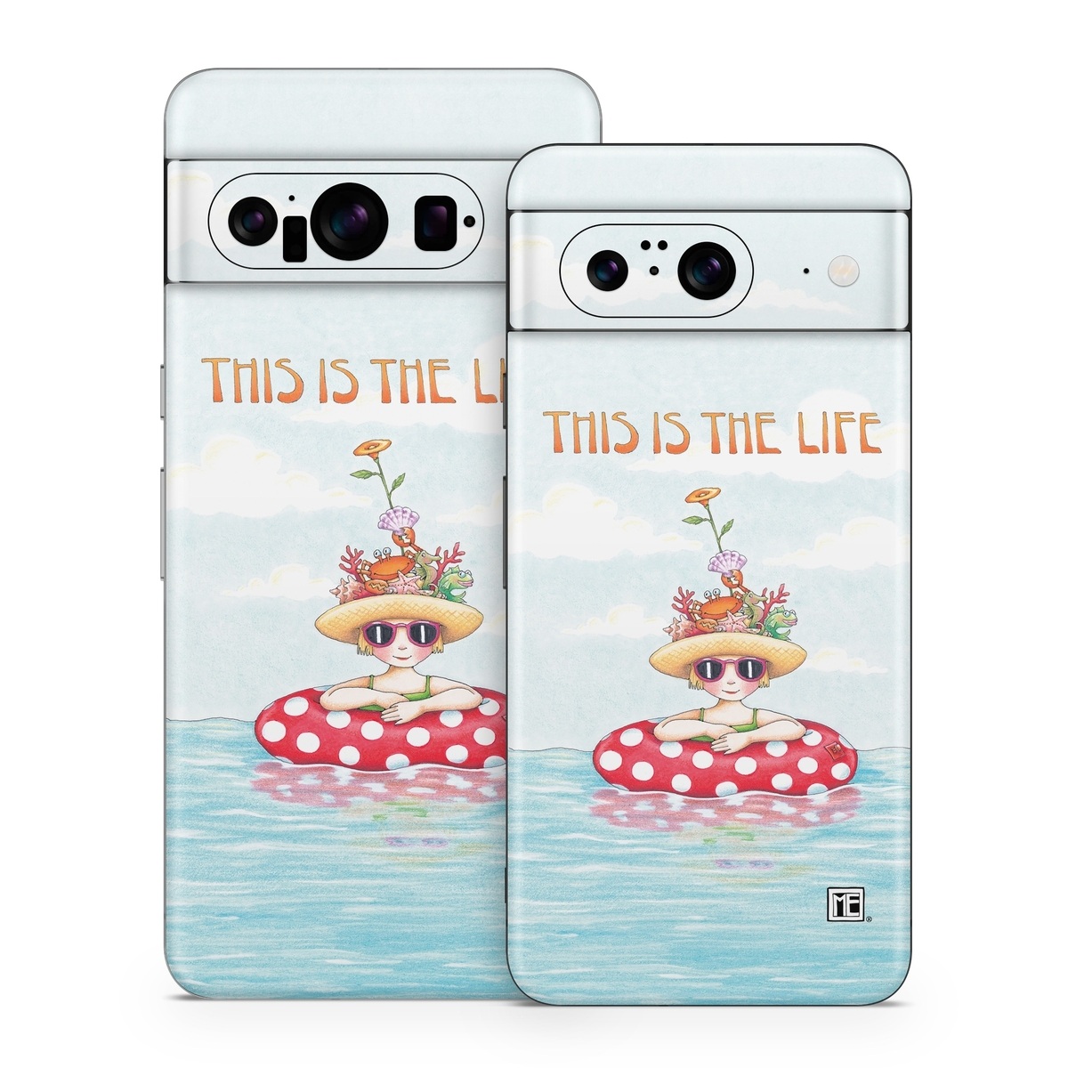 Google Pixel 8 Series Skin design of Cartoon, Illustration, Clip art, with blue, red, white, yellow, green, orange, pink colors