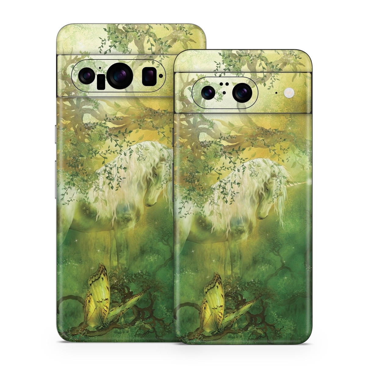 Google Pixel 8 Series Skin design of Nature, Green, Painting, Art, Visual arts, Watercolor paint, Illustration, Modern art, Still life, with green, black, gray colors