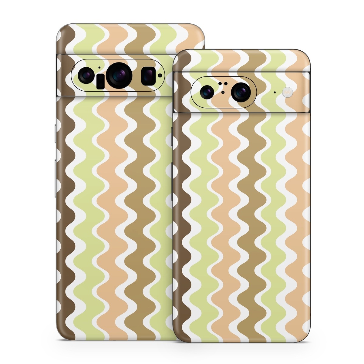 Google Pixel 8 Series Skin design of Textile, Rectangle, Font, Pink, Aqua, Symmetry, Material property, Circle, Art, Pattern, with white, brown, green, orange colors