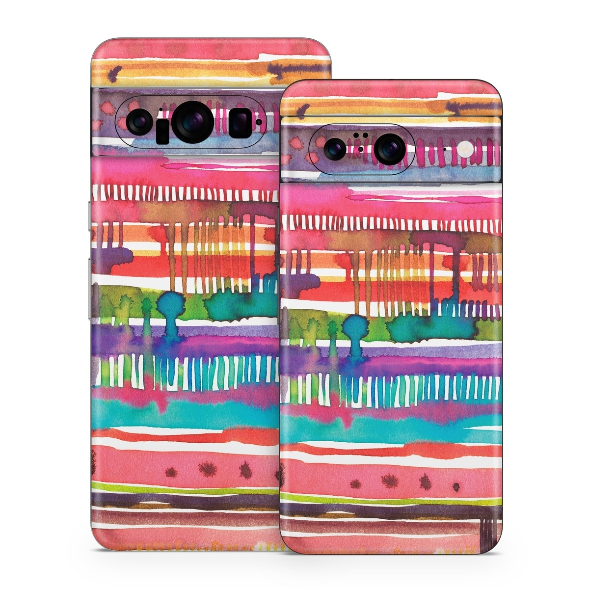 Google Pixel 8 Series Skin design of Textile, Art, Magenta, Hair accessory, with white, red, orange, yellow, green, blue, purple, brown, pink colors