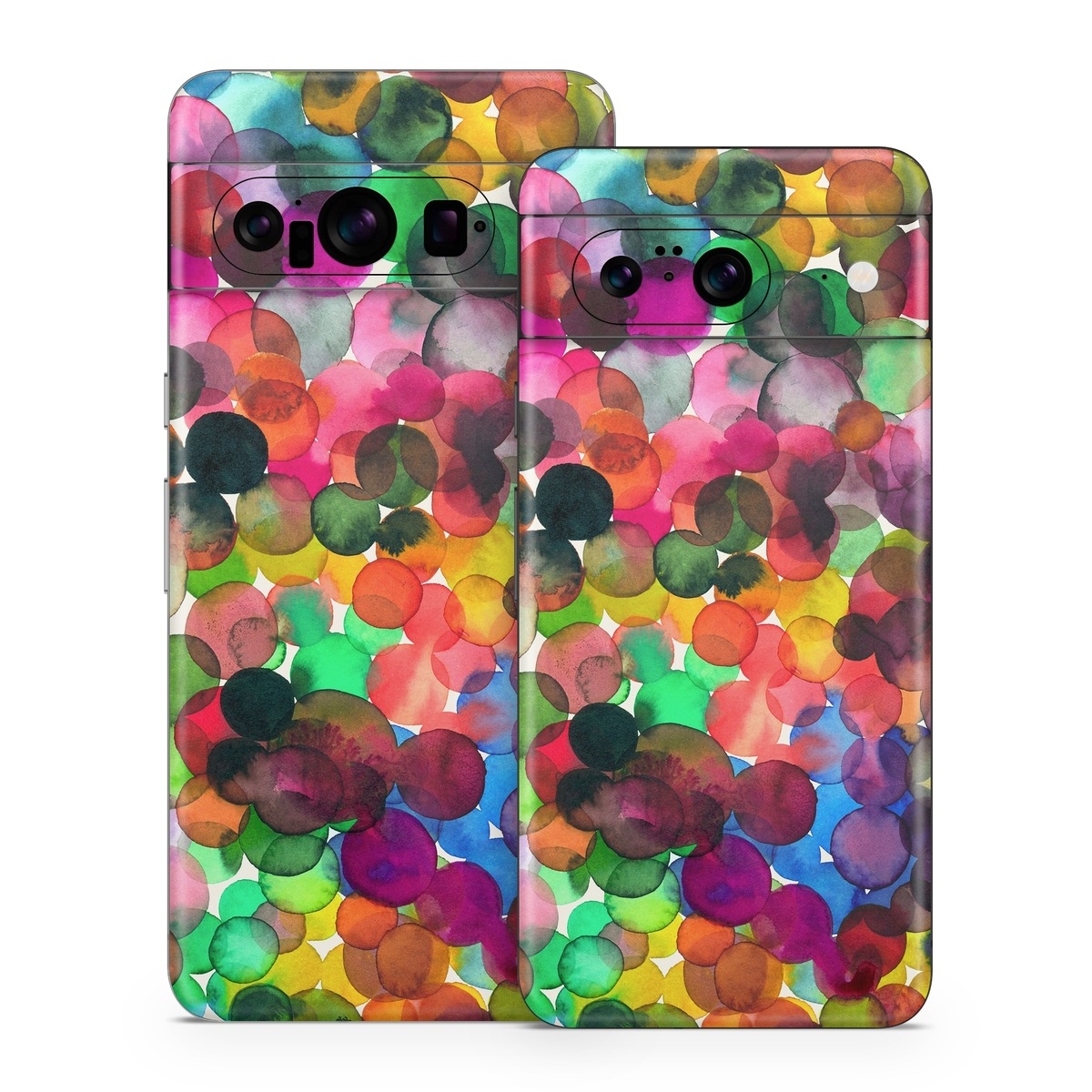 Google Pixel 8 Series Skin design of Colorfulness, Fashion accessory, with red, white, pink, purple, blue, green, black, yellow, orange colors