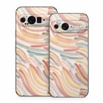 Terracotta Brushstroke Waves Google Pixel 9 Series Skin