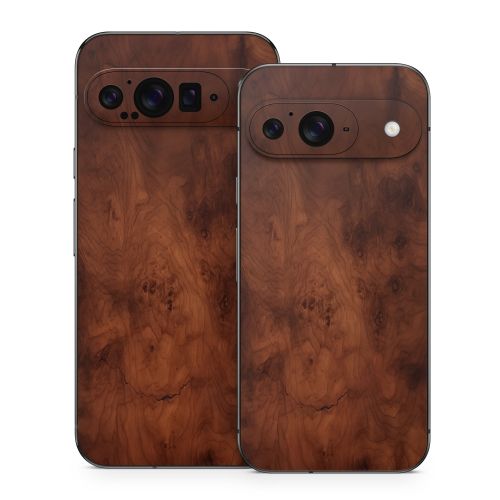 Dark Burlwood Google Pixel 9 Series Skin