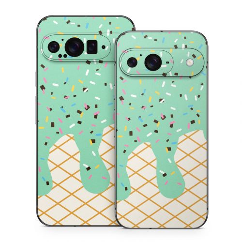 Mint Chocolate Chip Ice Cream Drip Google Pixel 9 Series Skin