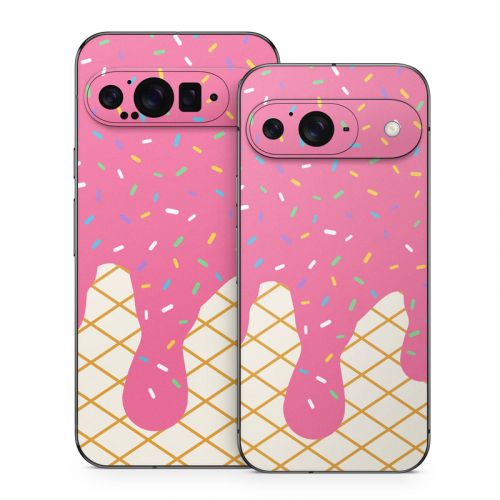 Strawberry Ice Cream Drip Google Pixel 9 Series Skin