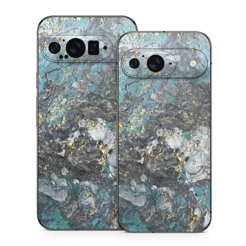 Gilded Glacier Marble Google Pixel 9 Series Skin