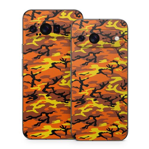 Orange Camo Google Pixel 9 Series Skin
