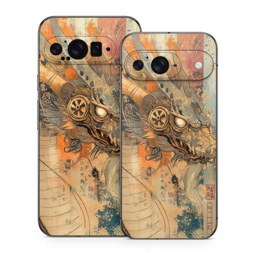Orange Dragon Google Pixel 9 Series Skin