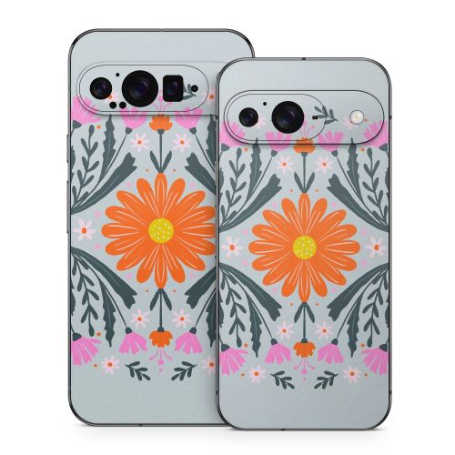 Pink and Orange Flowers Google Pixel 9 Series Skin