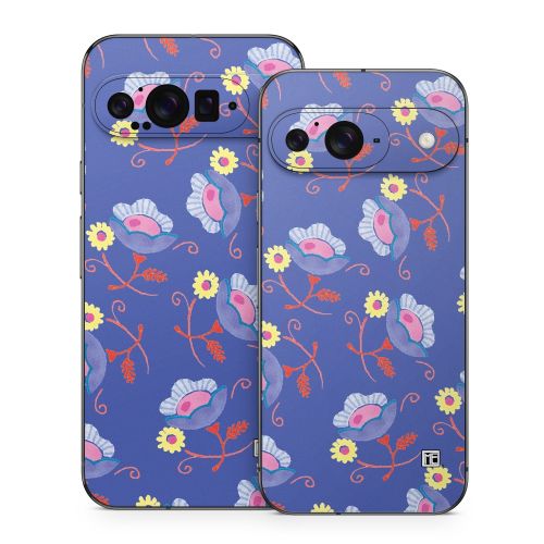 Purple Flowers Google Pixel 9 Series Skin