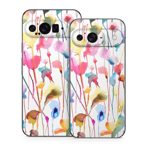 Watercolor Wild Flowers Google Pixel 9 Series Skin