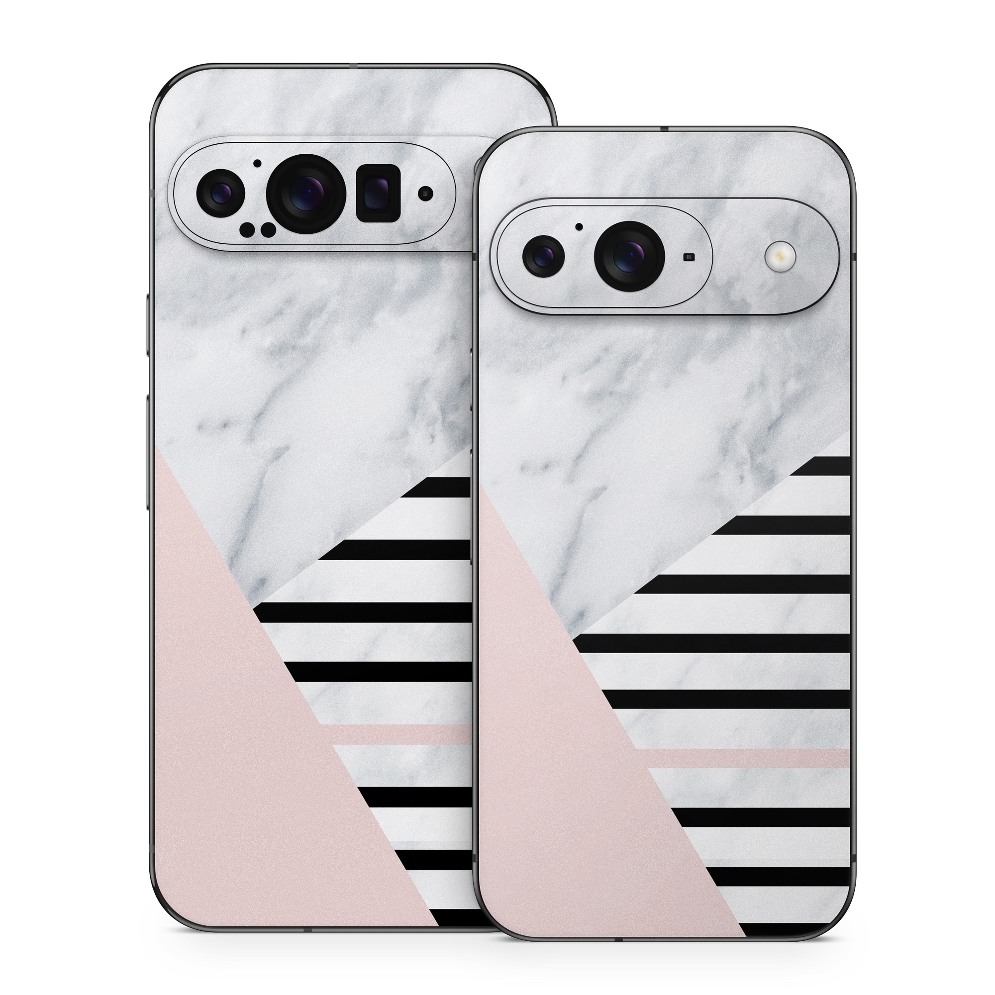 Google Pixel 9 Series Skin design of White, Line, Architecture, Stairs, Parallel, with gray, black, white, pink colors