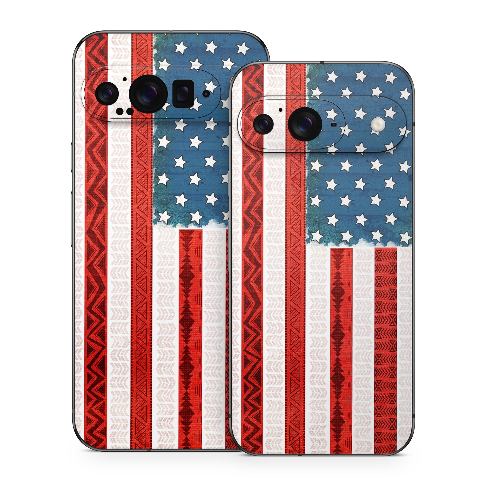 Google Pixel 9 Series Skin design of Flag, Flag of the united states, Red, Flag Day (USA), Line, Pattern, Textile, Independence day, Veterans day, Tablecloth, with red, blue, white colors