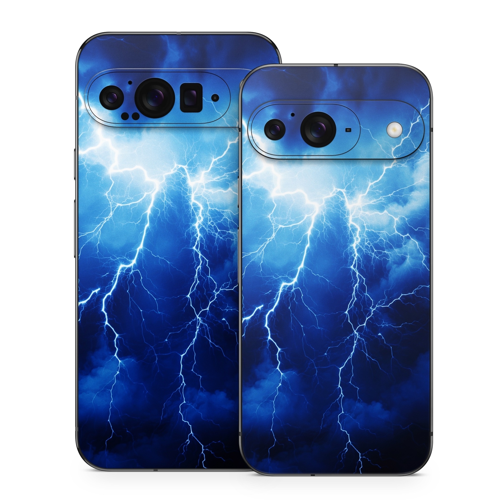 Google Pixel 9 Series Skin design of Thunder, Sky, Atmosphere, Daytime, Cloud, Water, Lightning, Light, Azure, Natural environment, with black, blue colors