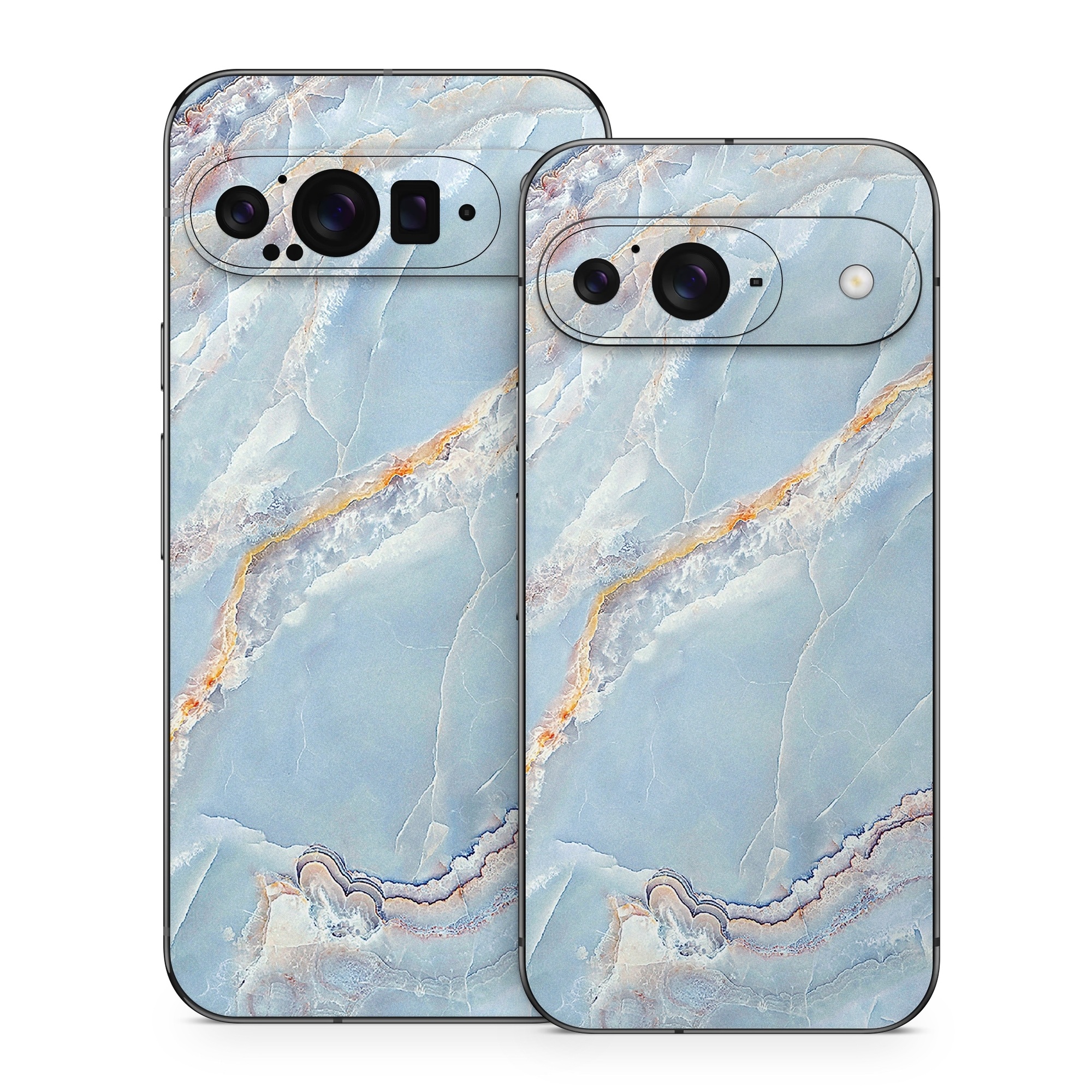 Google Pixel 9 Series Skin design of Blue, Azure, Aqua, Onyx, with blue, red, orange, white colors