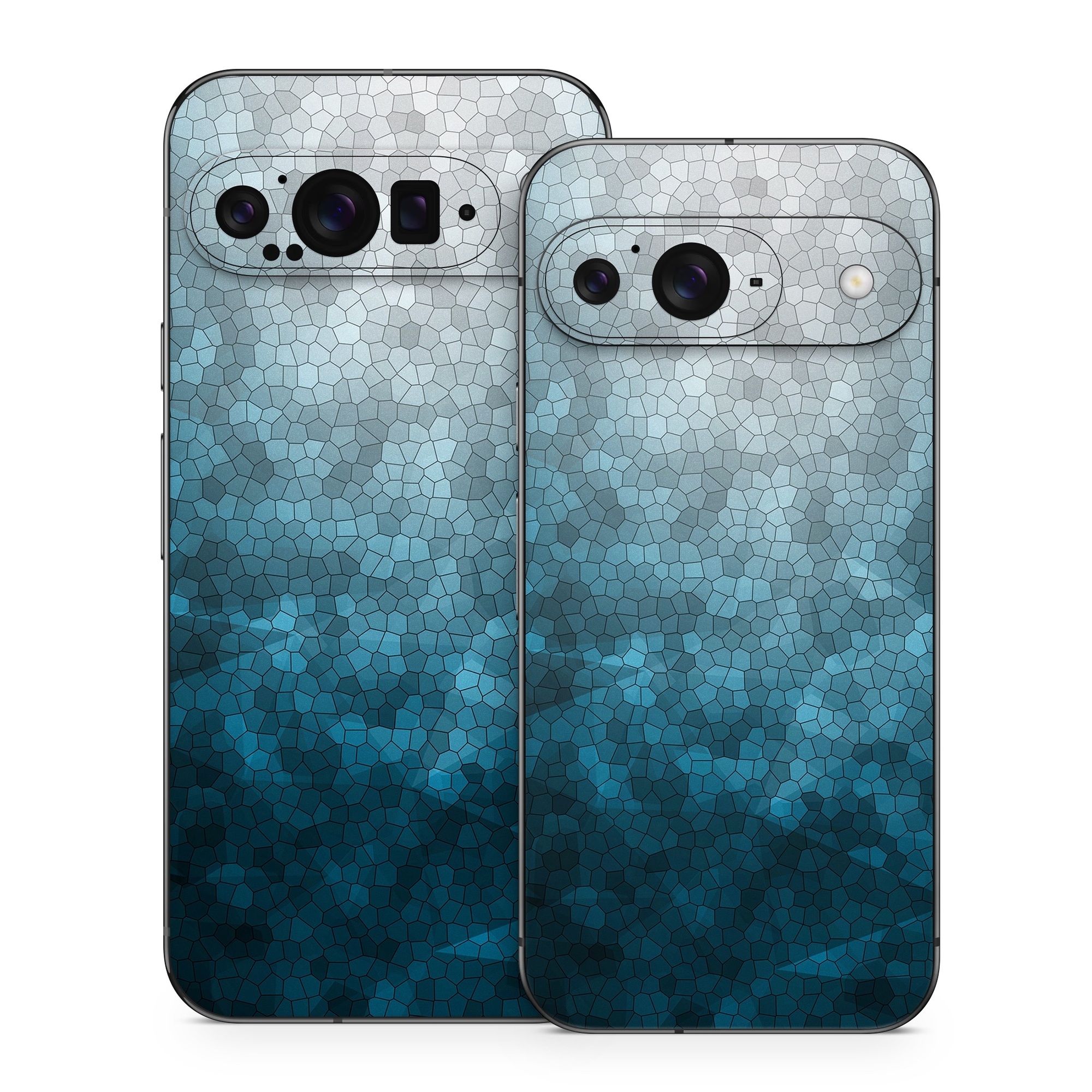 Google Pixel 9 Series Skin design of Blue, Aqua, Turquoise, Green, Water, Teal, Sky, Azure, Pattern, Atmosphere, with blue, white, gray colors
