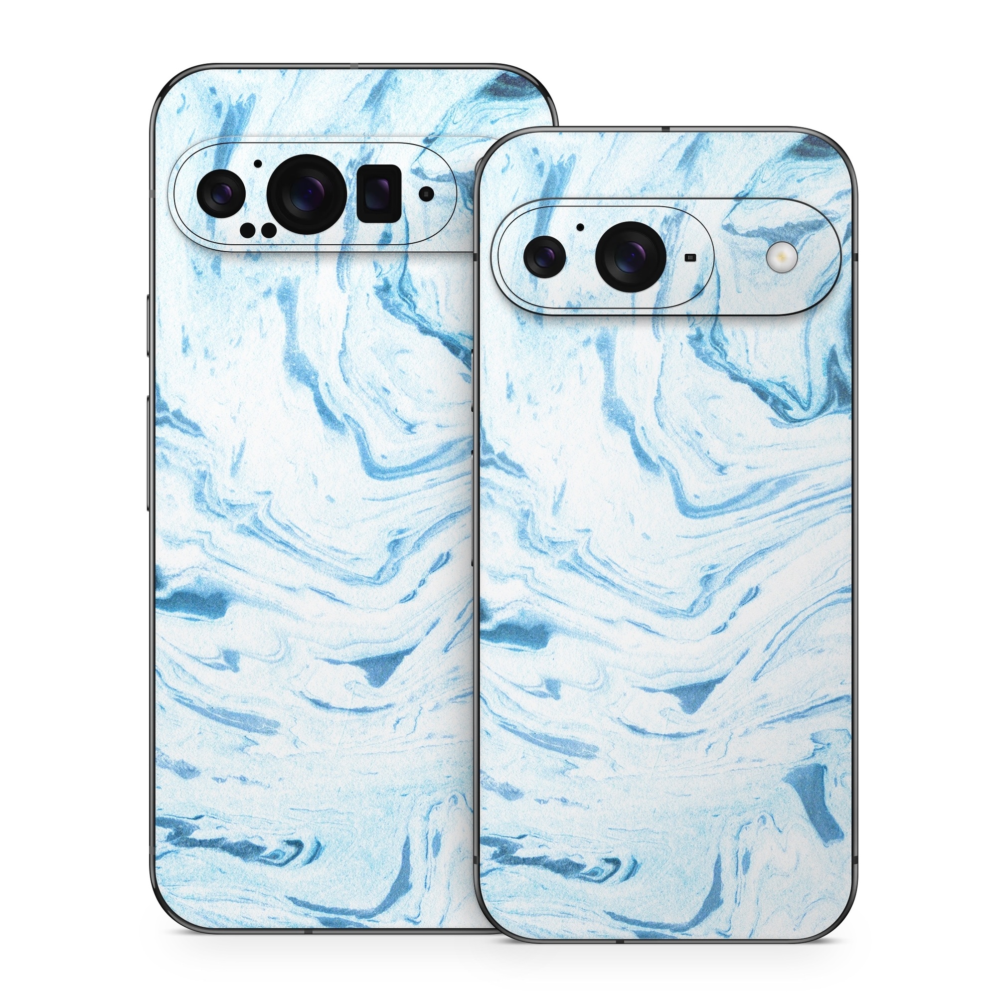 Google Pixel 9 Series Skin design of Water, Aqua, Wind wave, Drawing, Painting, Wave, Pattern, Art, with blue colors