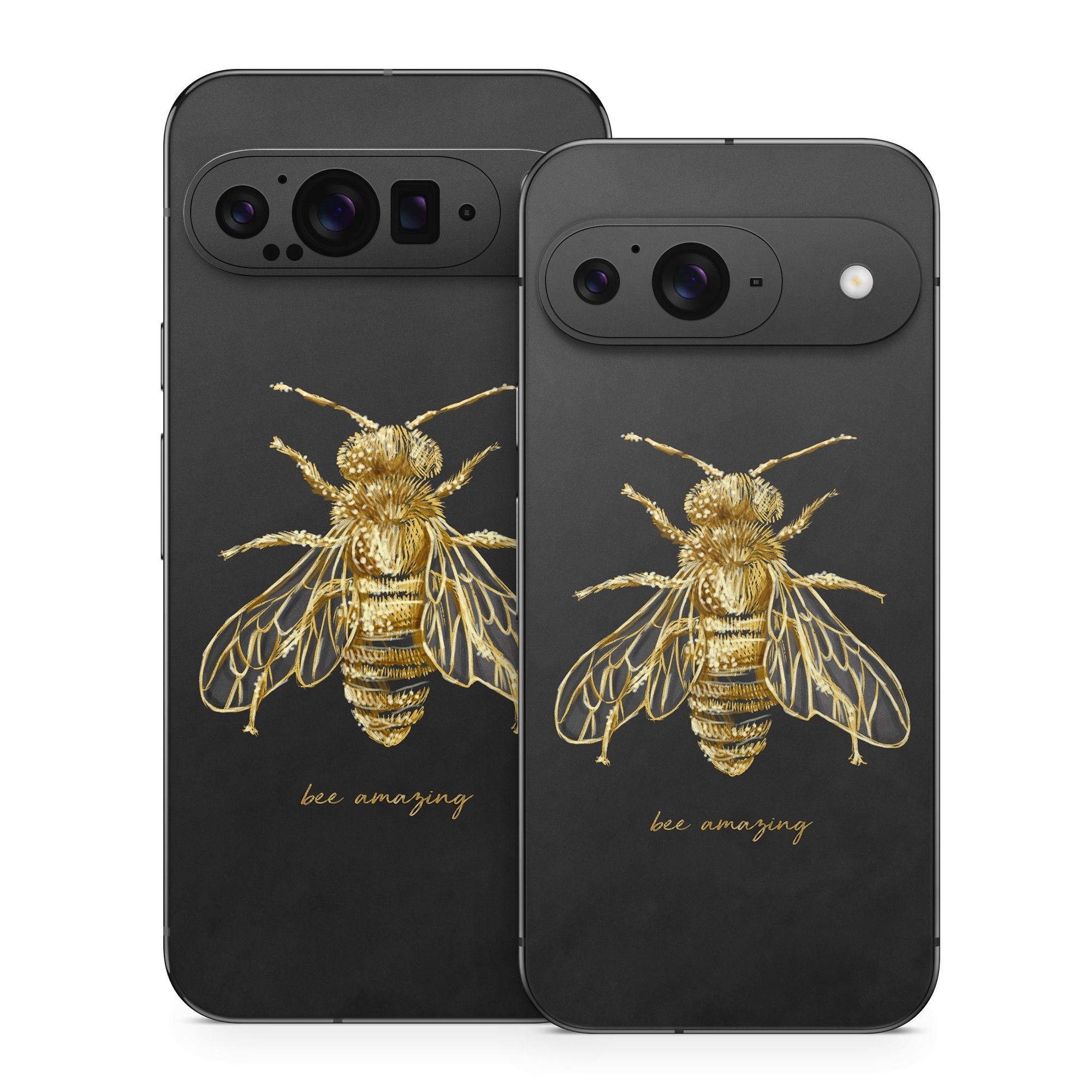 Google Pixel 9 Series Skin design of Insect, Invertebrate, Membrane-winged insect, Arthropod, Pest, Net-winged insects, Bee, Cicada, Macro photography, Pollinator, with black, yellow, white colors