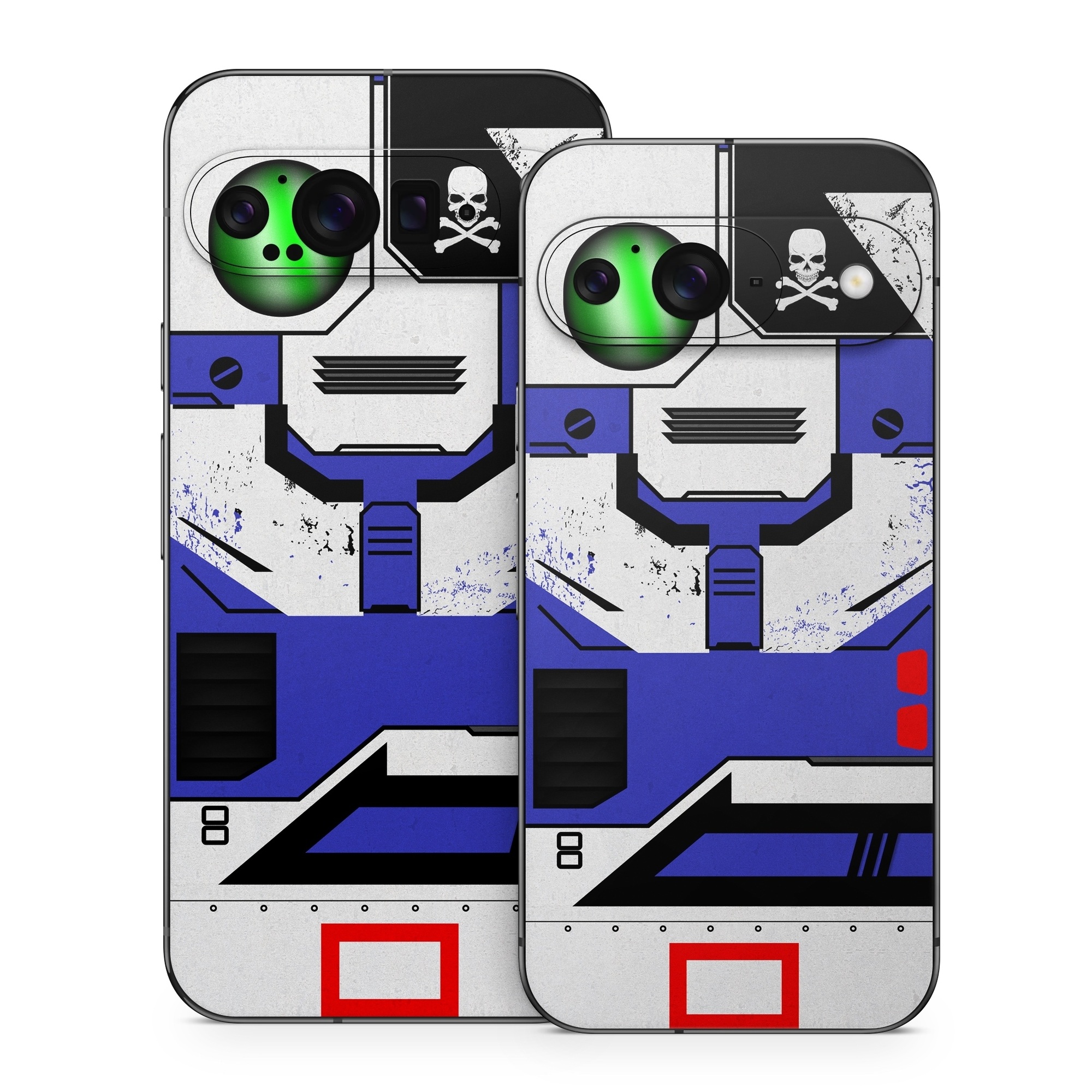 Google Pixel 9 Series Skin design of Floppy disk, Technology, Electric blue, Fictional character, with white, blue, black, gray colors