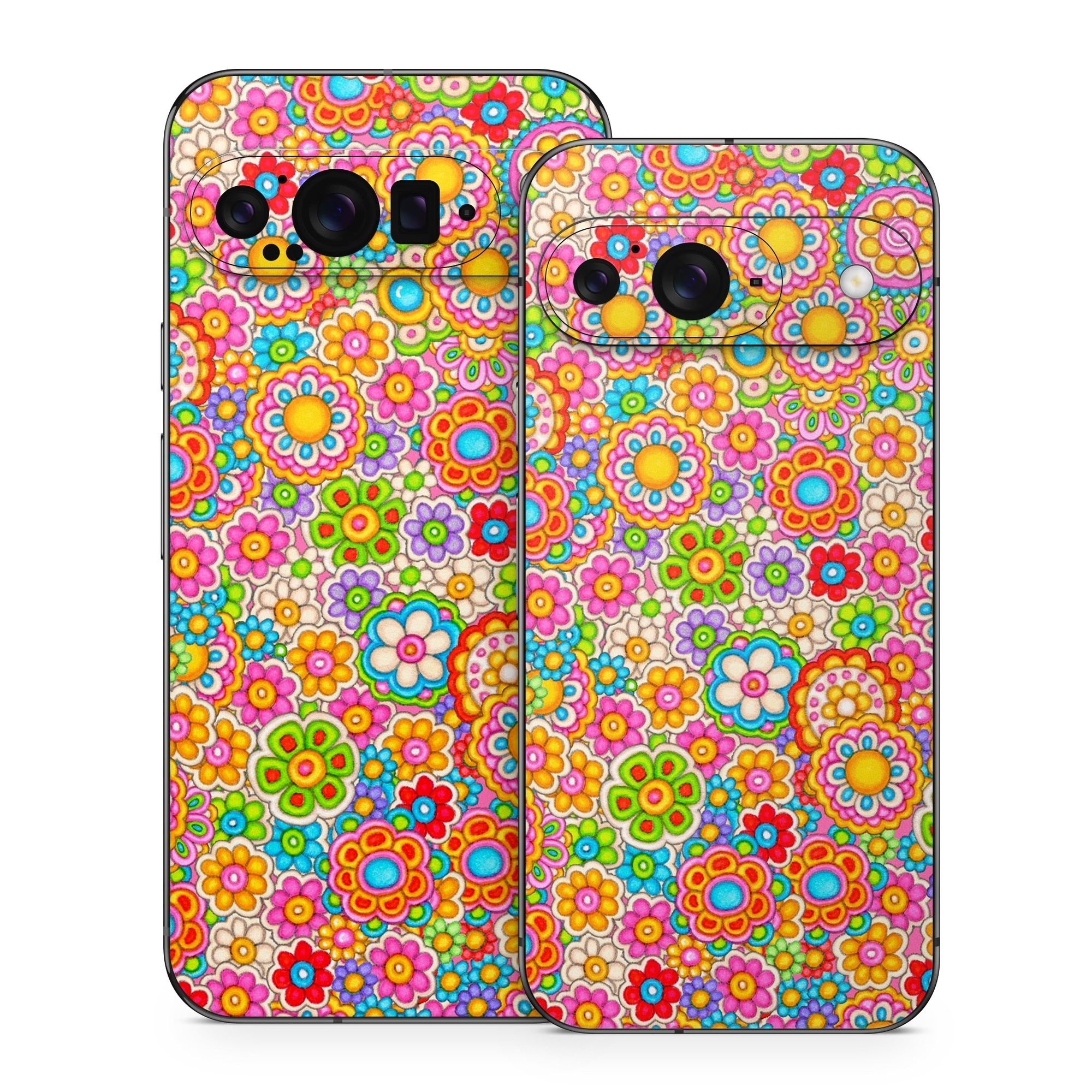 Google Pixel 9 Series Skin design of Pattern, Design, Textile, Visual arts, with pink, red, orange, yellow, green, blue, purple colors